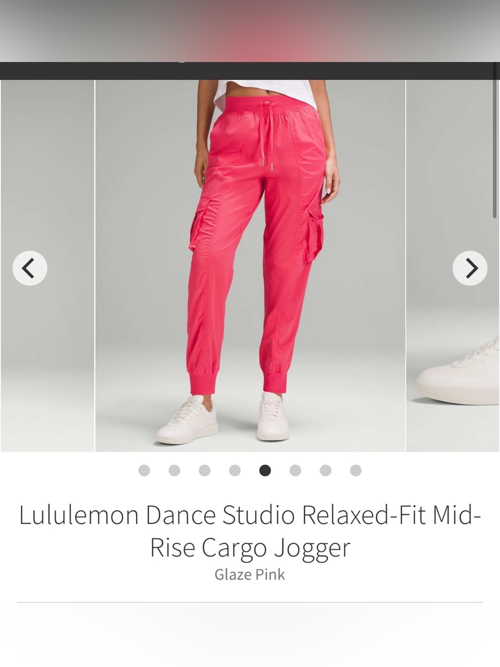 Lululemon dance studio relaxed fit mid-rise cargo jogger glazed pink size small